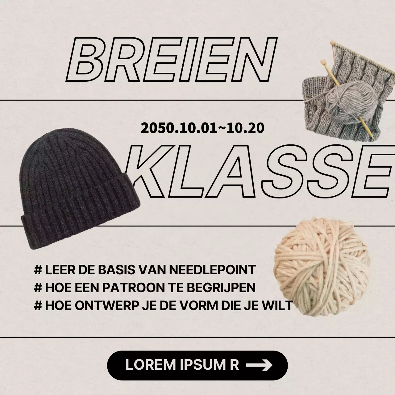 Monotone tekst Instagram-feed