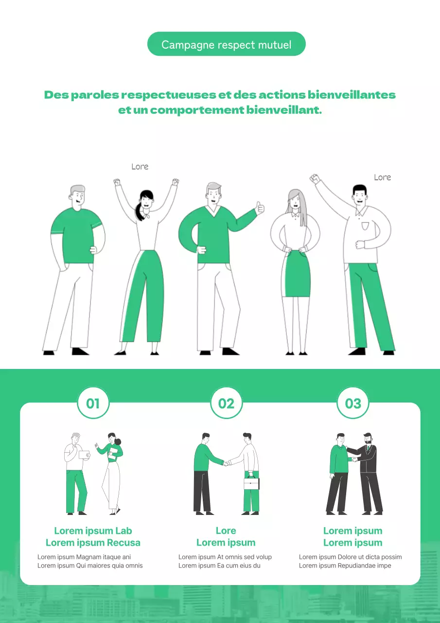 Affiche promotionnelle verte et blanche pour une campagne sur la culture d'entreprise