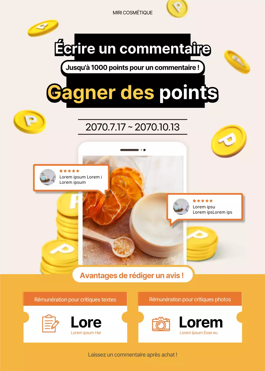 Modèle d'événement d'examen récompensé sur le thème de l'orange