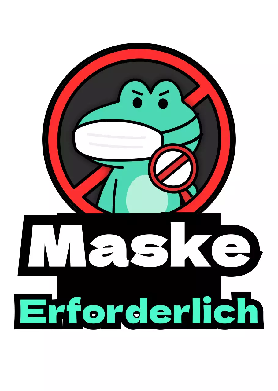 Tragen einer Maske Anweisungen in grün und rot