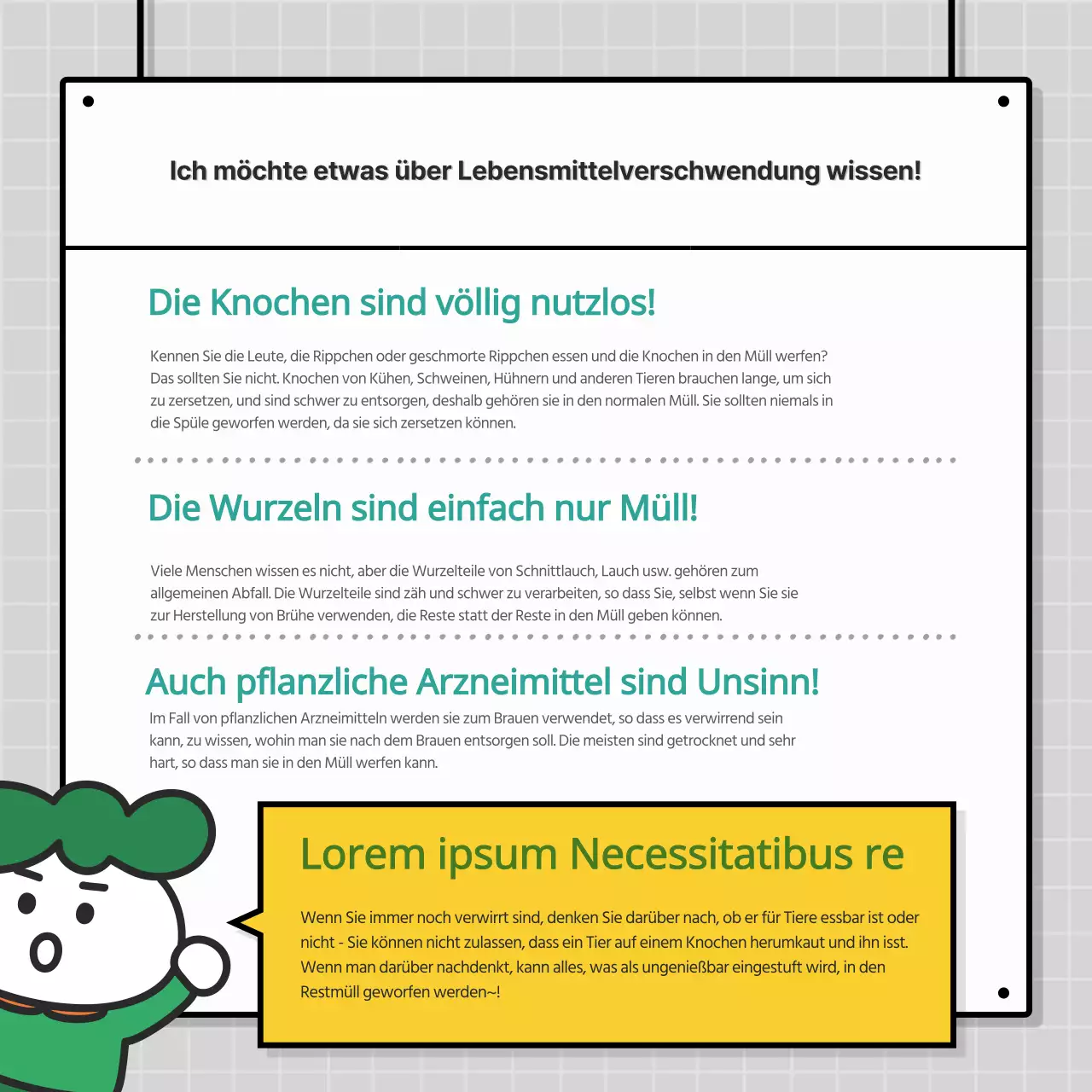 Niedliche Recycling-Tippkarte mit StadthintergrundNews