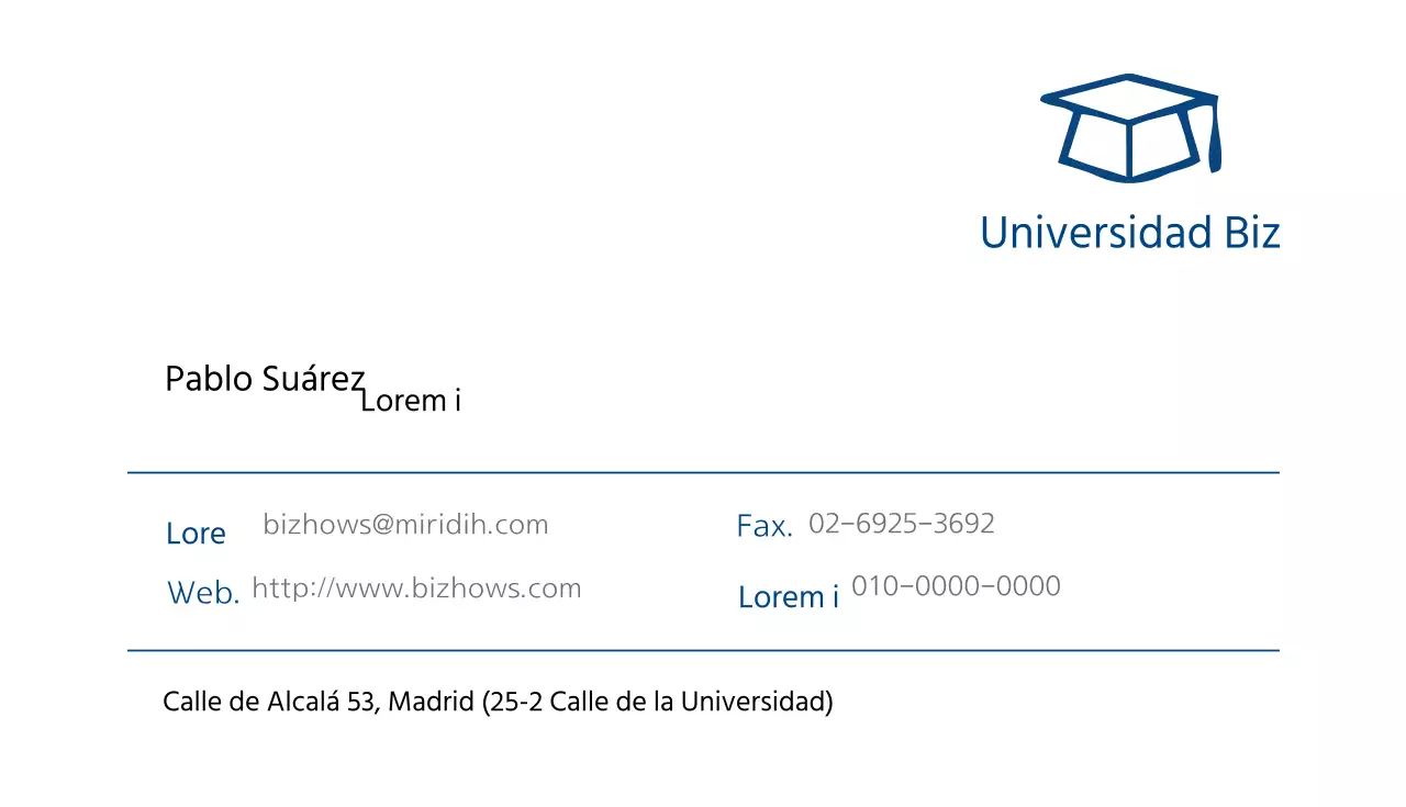 Tarjeta de visita general