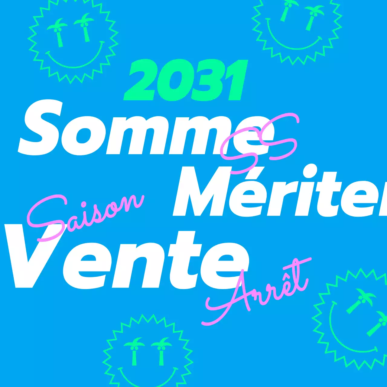 Thème typographique pour les soldes d'été avec des couleurs fluorescentes et une mise en page organique