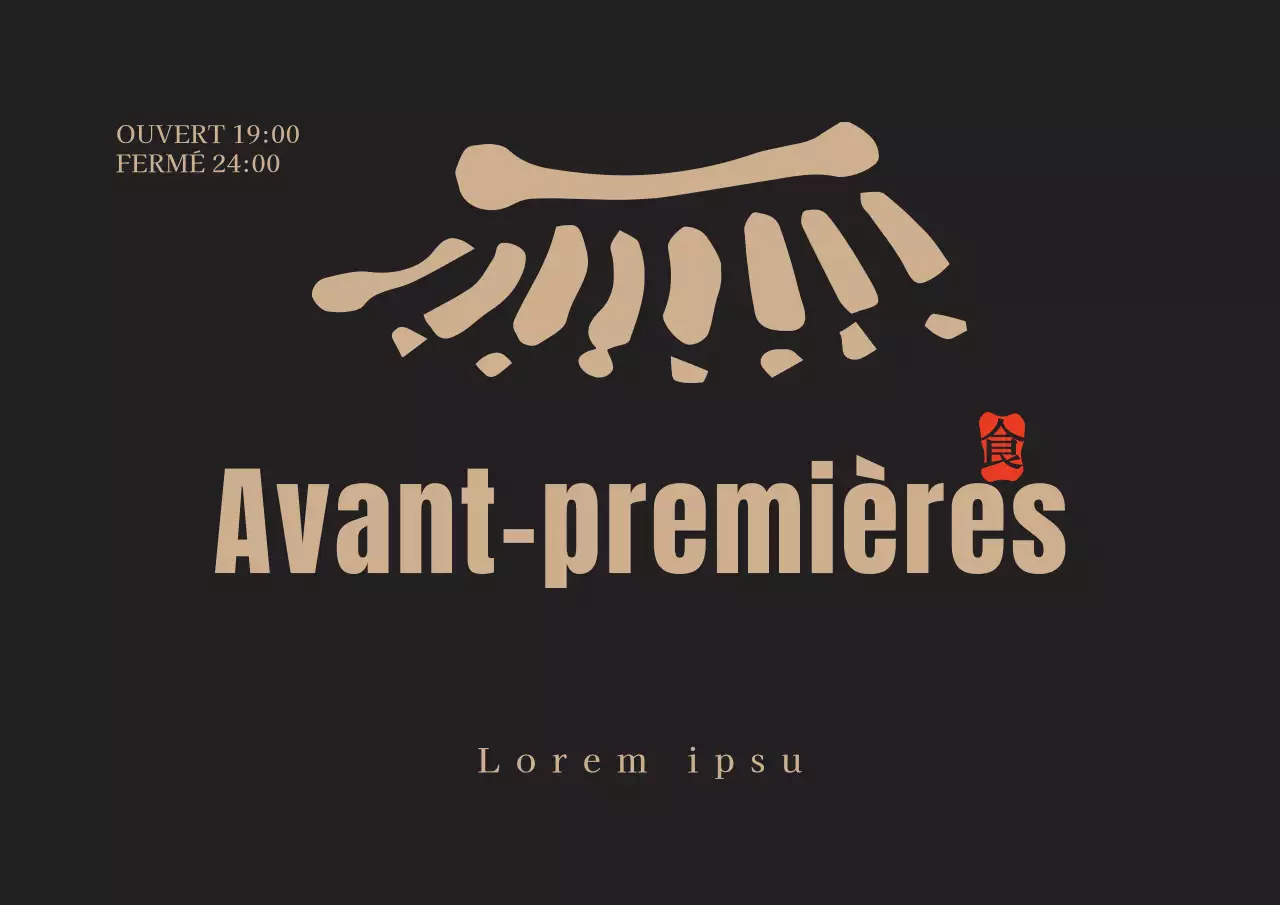 Concept épuré de signalisation de logo de restaurant coréen en marron foncé et jaune pour promouvoir le restaurant.