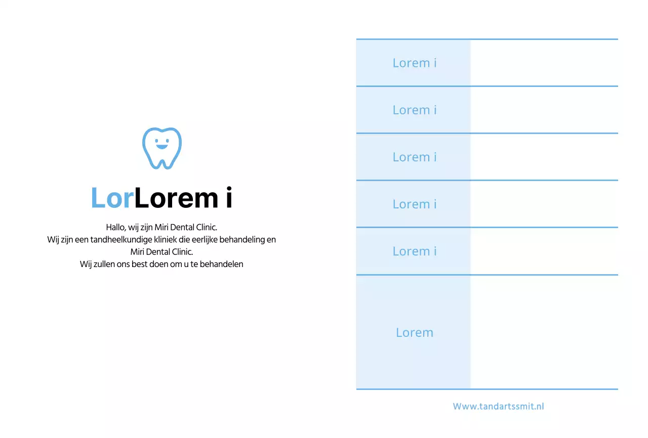 Witte eenvoudige ansichtkaart voor tandartsafspraken
