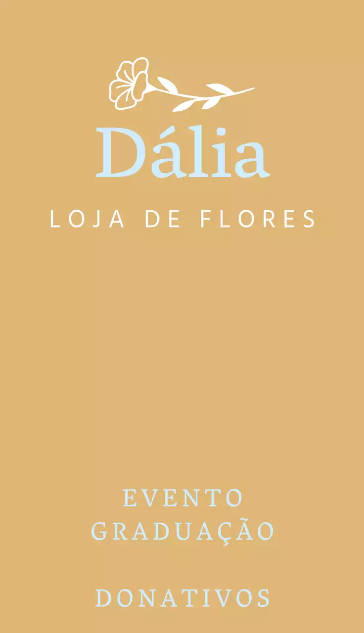 Uma florista sentimental com ilustrações florais em azul-celeste