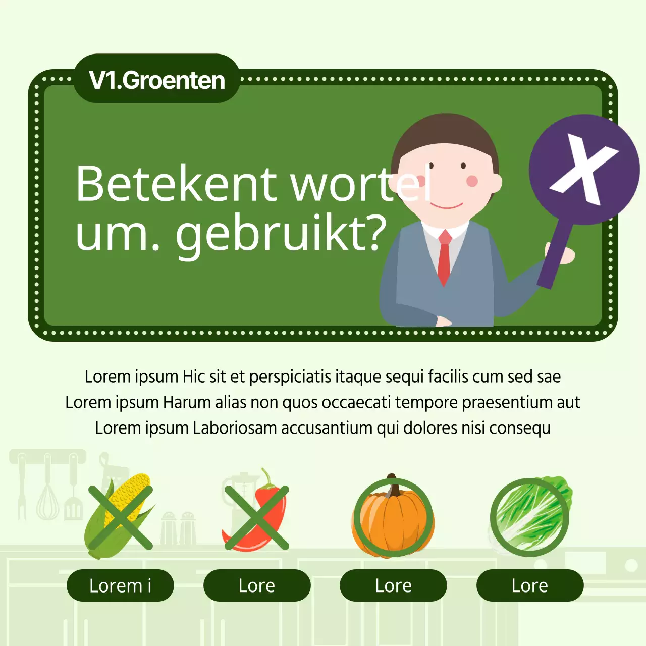 Geïllustreerde voedselverspilling quiz