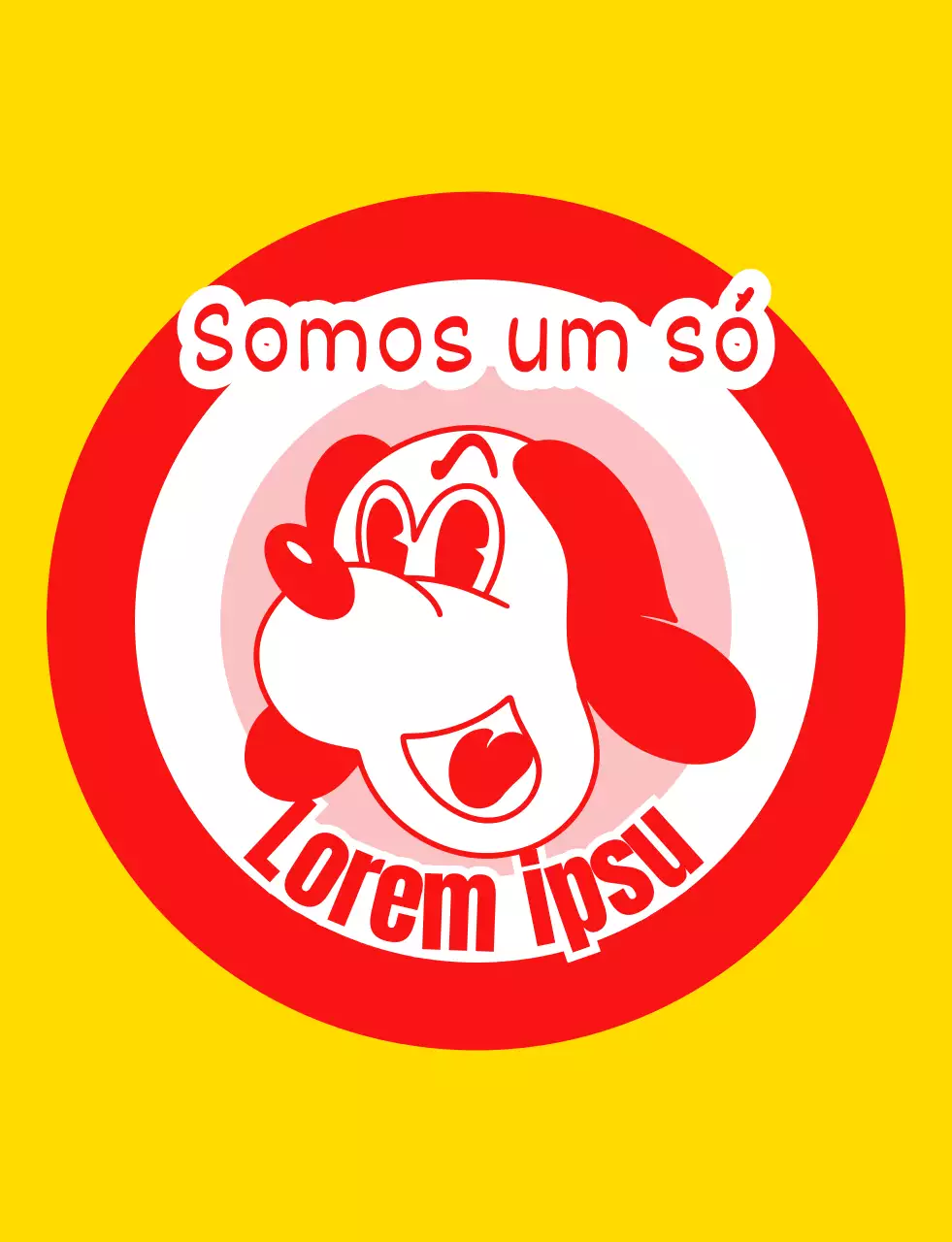 T-shirt de grupo escolar com ilustração de um cachorro em amarelo