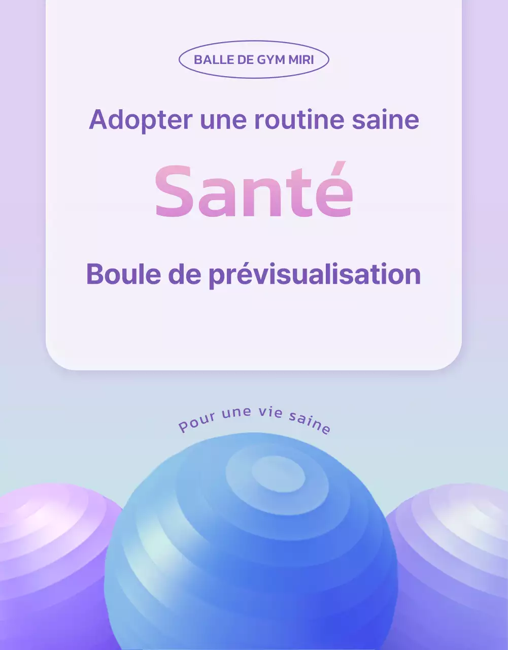 Présentation de l'appareil artistique à balles de gymnastique violet, vert lime et bleu