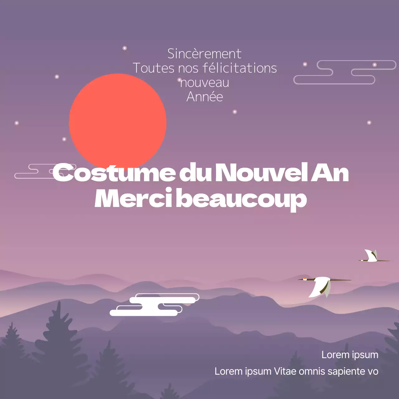 Guide de la nouvelle année 2021 en violet et blanc