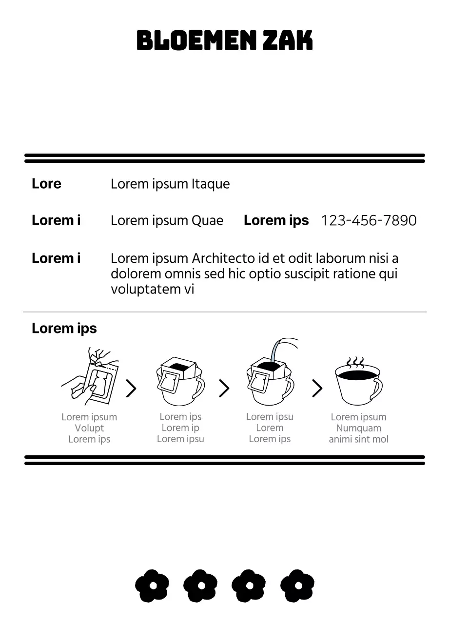 Bloemen theezakjes met bloemillustraties