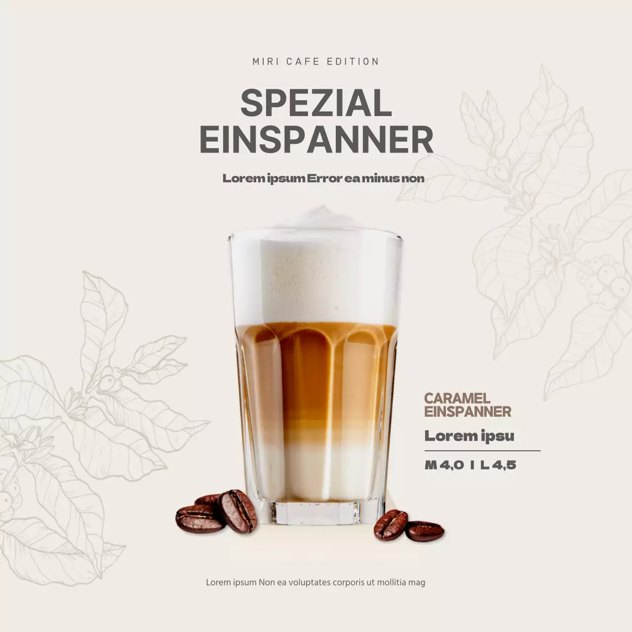 Banner zur Bewerbung der neuen Speisekarte von Vienna Coffee