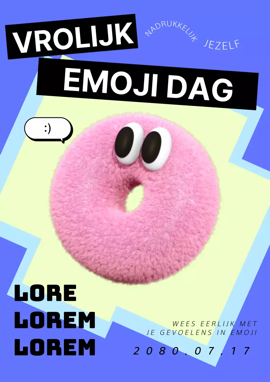 Aankondiging van de Blauwe en Roze 3D Emoji-dag