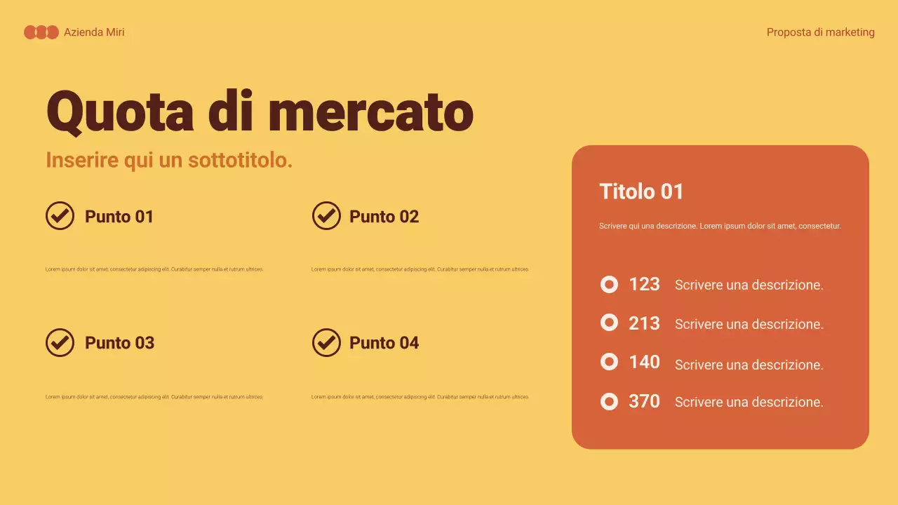 documento di marketing arancione