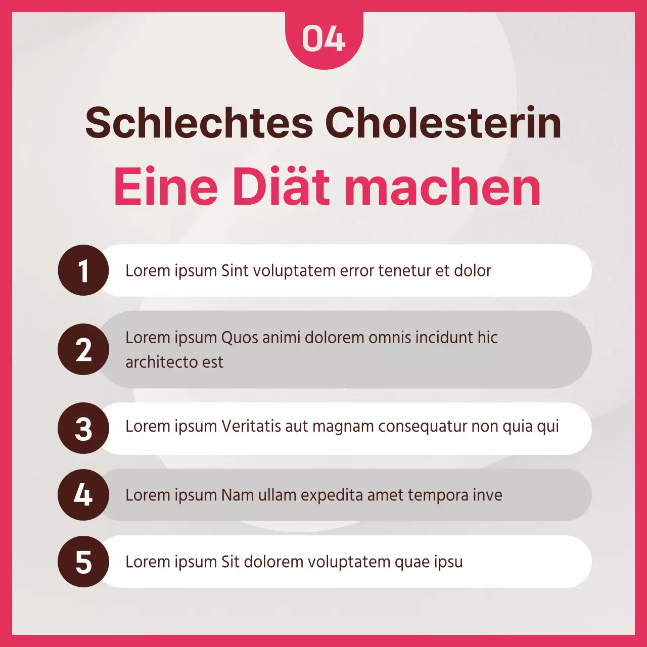 Dunkelrosa und mintfarbenes Cholesterin