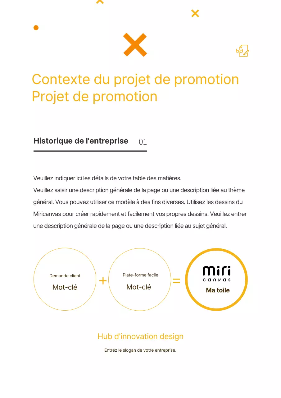 Proposition de marketing d'entreprise simple et fraîche en jaune et marron