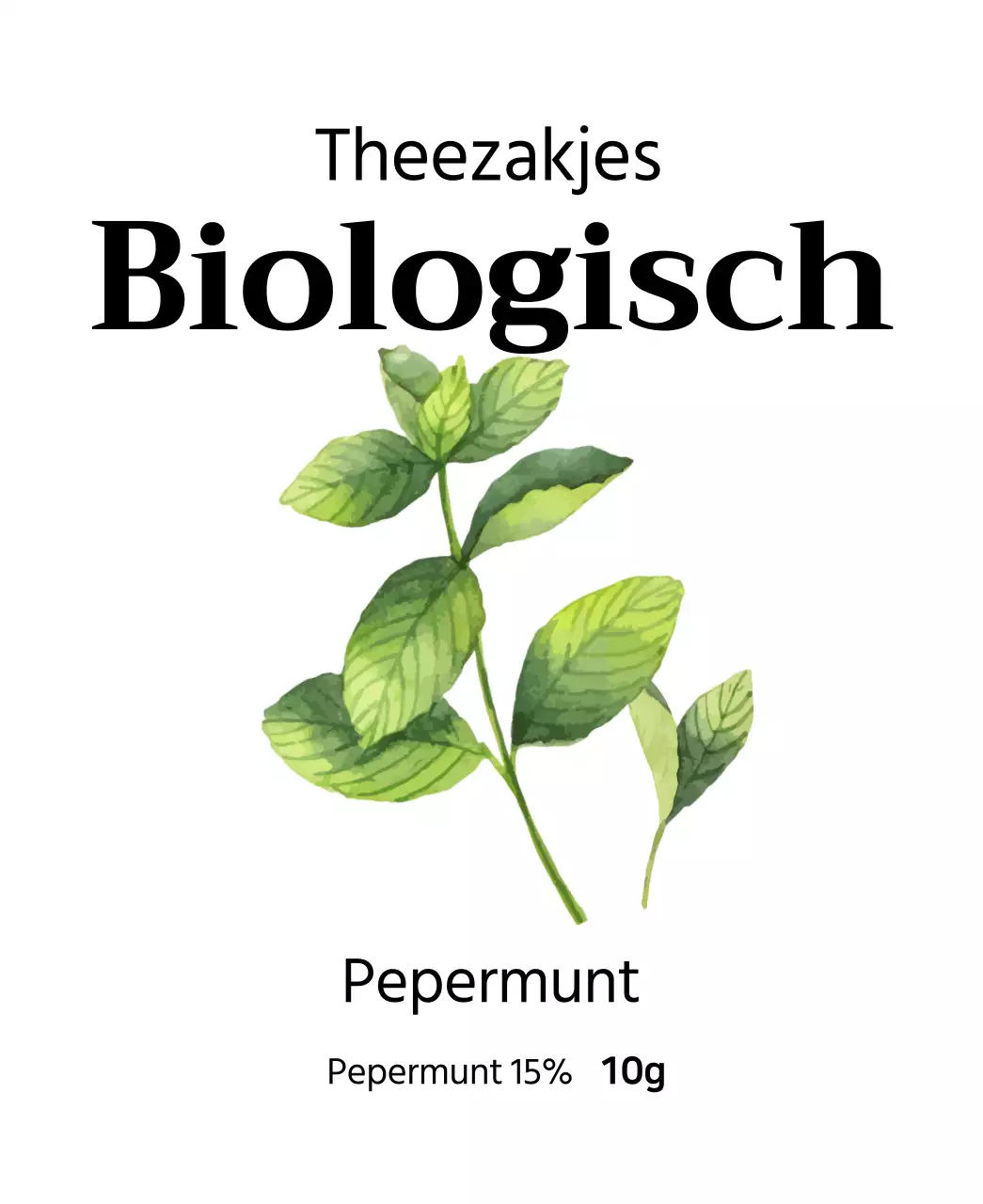 Biologische vruchtentheezakjes met aquarel fruitillustraties