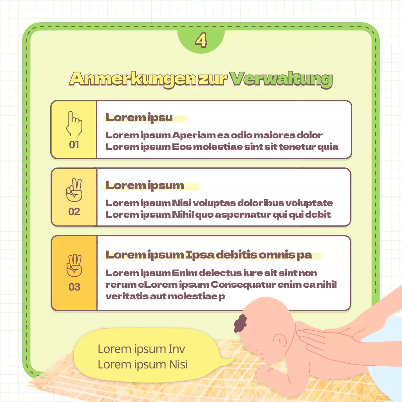 Tipps zur Vorbeugung gegen Wundscheuern bei Babys und Empfehlungen für Erziehungsartikel, illustriert in Hellgrün und Gelb.