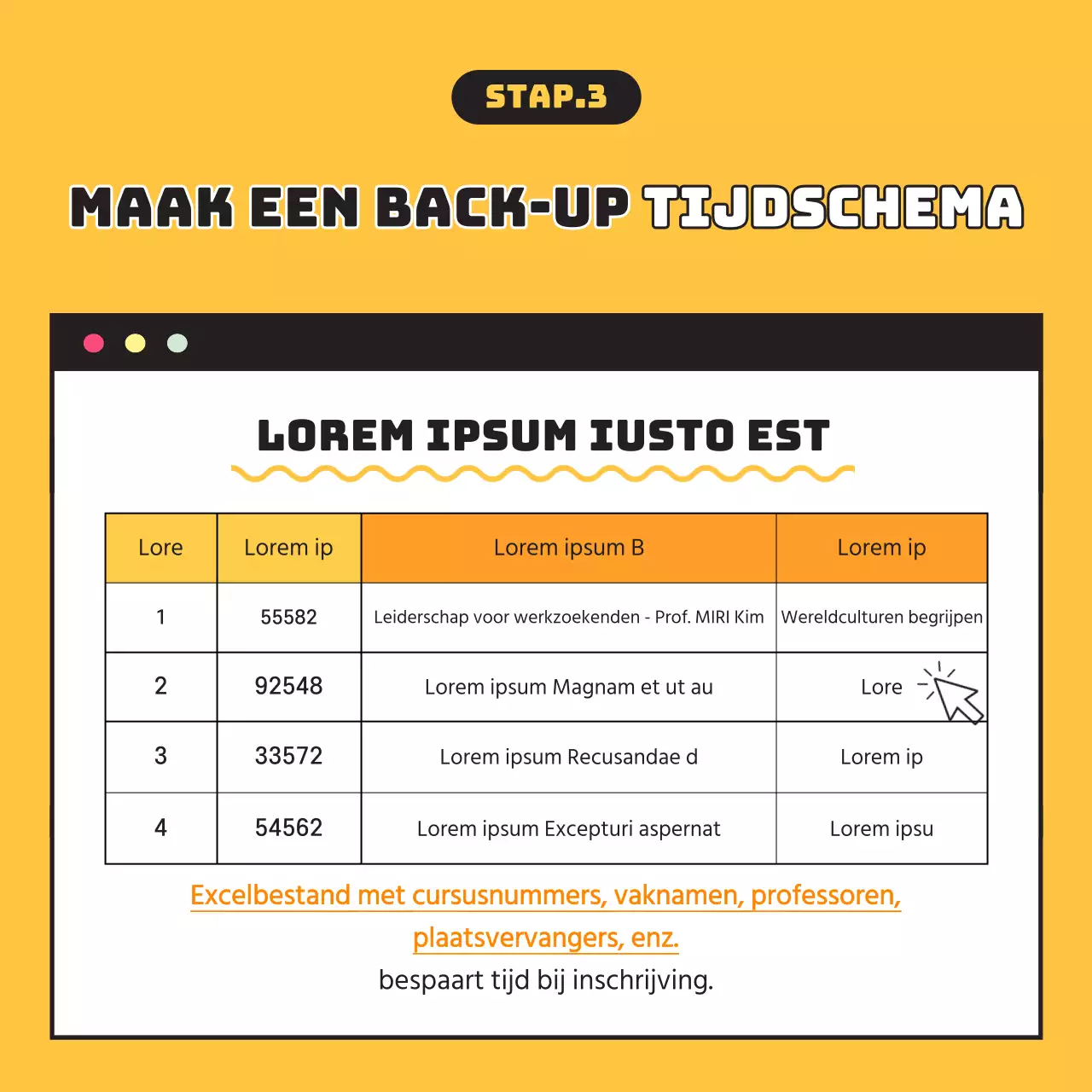 Nieuwe termijn registratie in geel CardNews