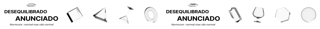 Um design simples com uma fotografia de vidro a preto e branco e o logótipo do centro comercial Nomcore.