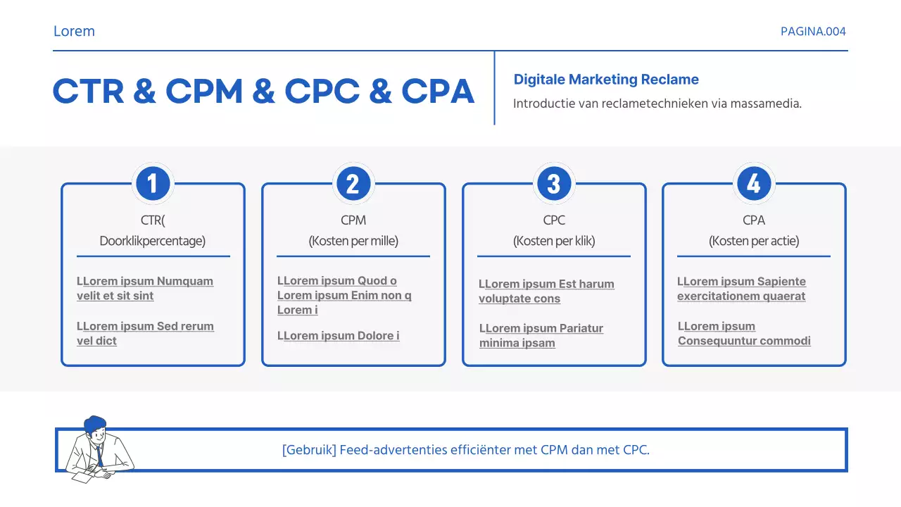 Basisbegrippen voor blauw-witte marketingpraktijken promoten