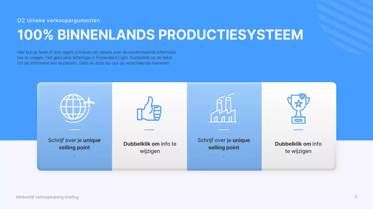 Training voor verkopers met blauwe, driedimensionale vormen