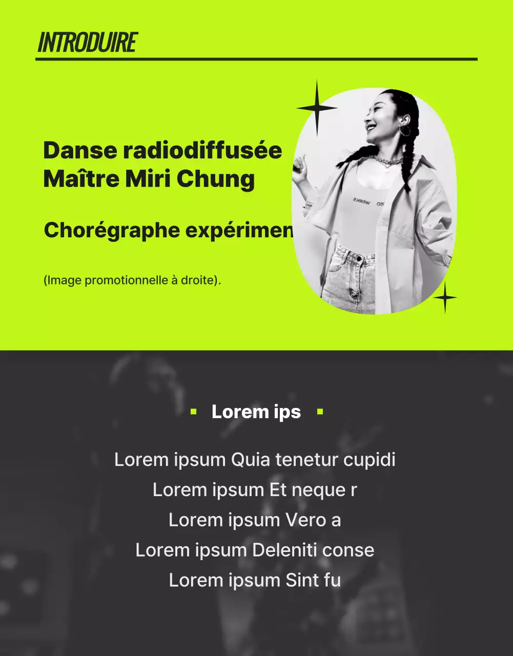 Cours de danse branchés en néon et noir