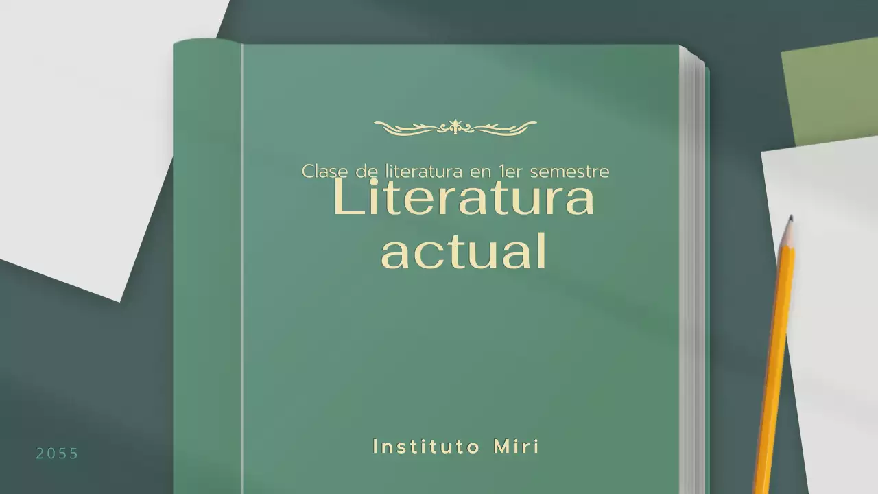 Ambiente verde y tranquilo Clase de literatura moderna