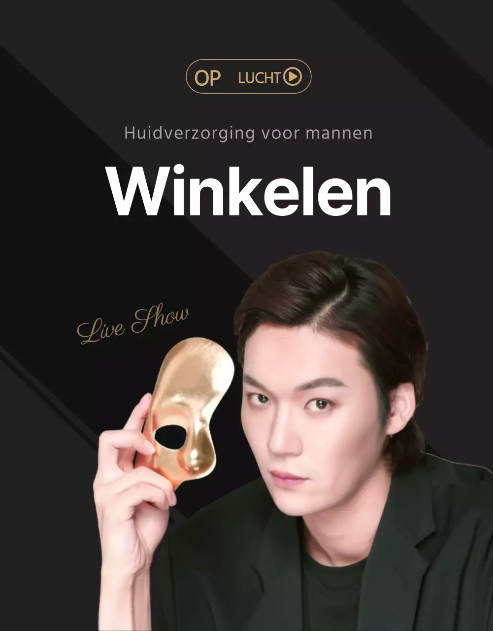 Sleek zwarte mannencosmetica live winkelen detailpagina