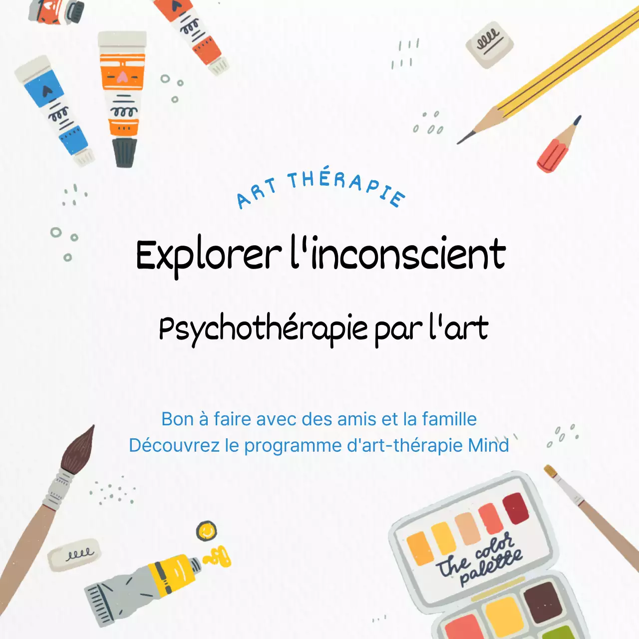 Contenu promotionnel sur l'art-thérapie en blanc