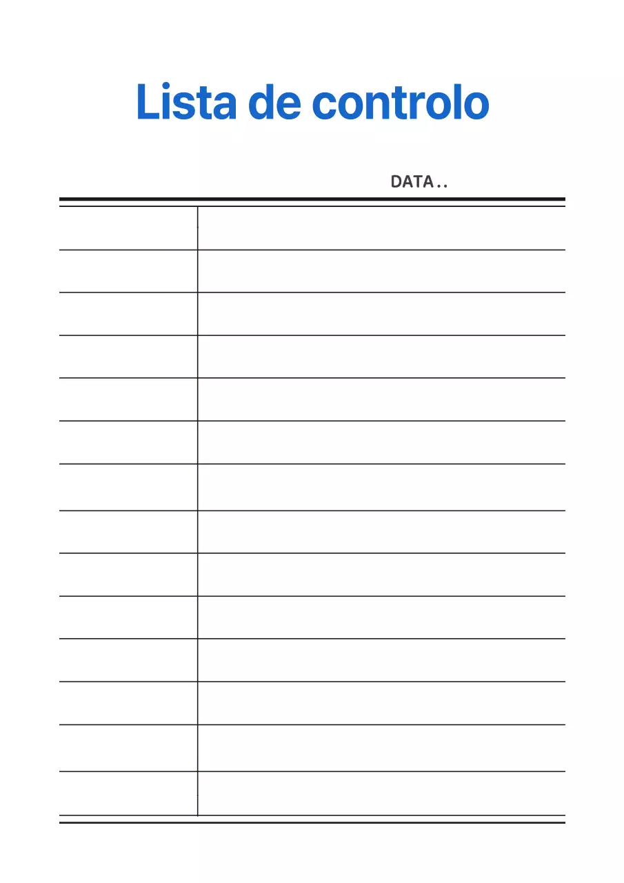 Cartaz com design simples de lista de controlo em branco e azul