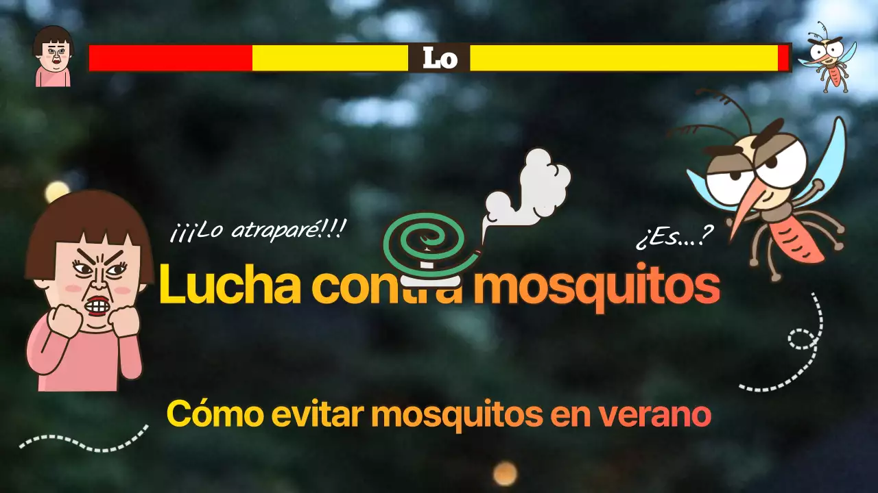Imagen del juego en amarillo y rojo Cómo repeler a los mosquitos