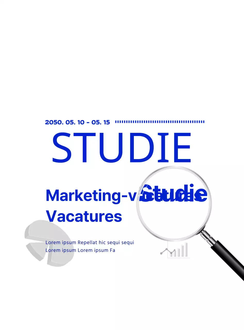 Eenvoudige stijl in marineblauw en wit voor vacatures voor werkstudies