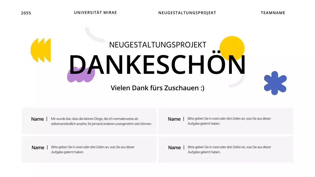 Ein einfaches Designprojekt für Farbenblinde, das Formen mit gelben Akzenten verwendet