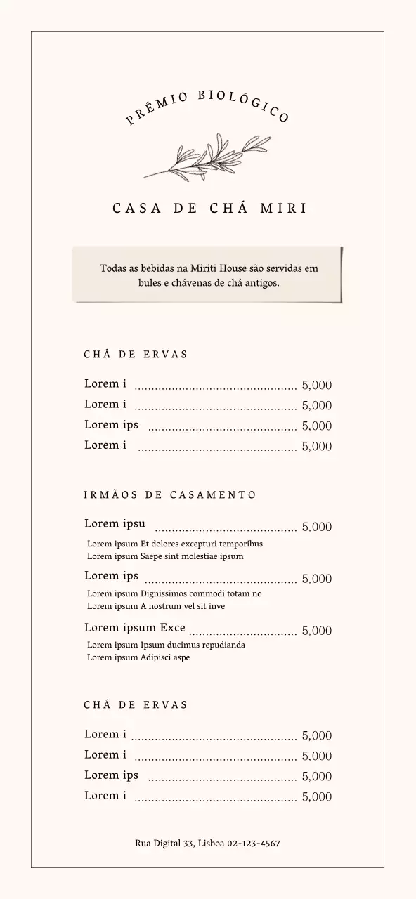 Quadro de menu de café simples e emotivo em castanho claro e preto