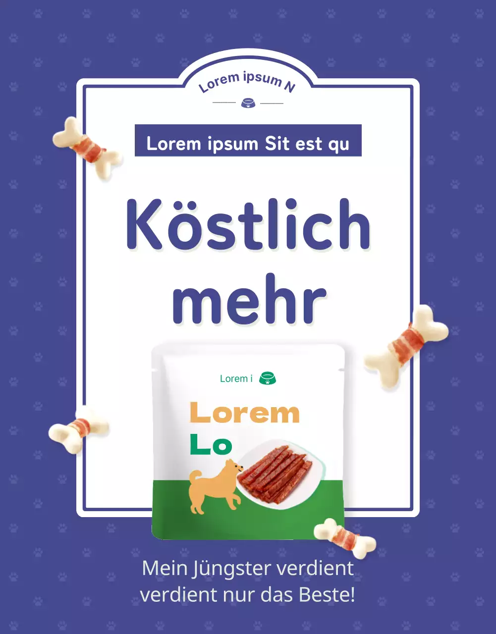 Niedliche blaue und grüne Hundeleckerlis Detailseite