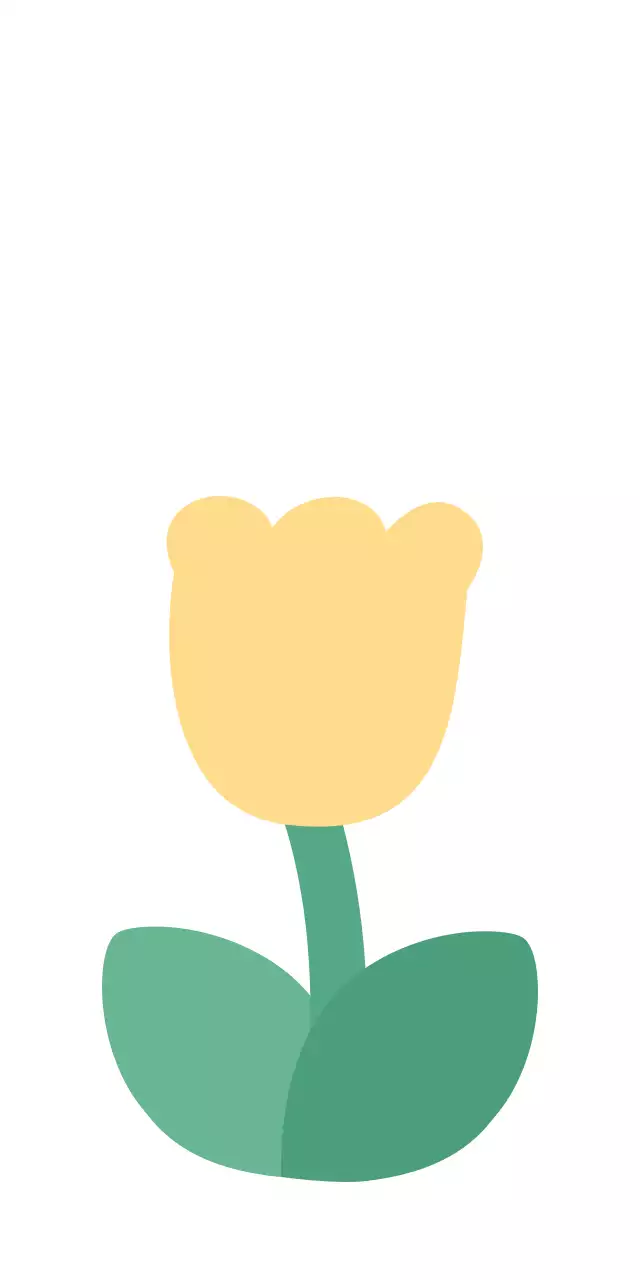 赤と黄色の花が咲くシンプルなイラスト