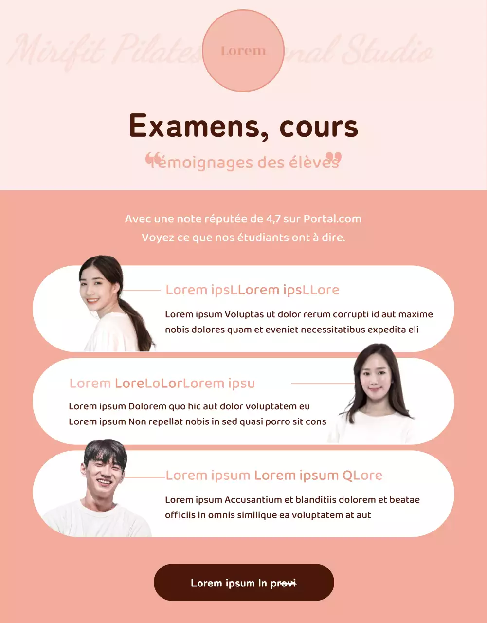 Thème promotionnel monotone pour la méthode Pilates avec des illustrations épurées et des formes arrondies