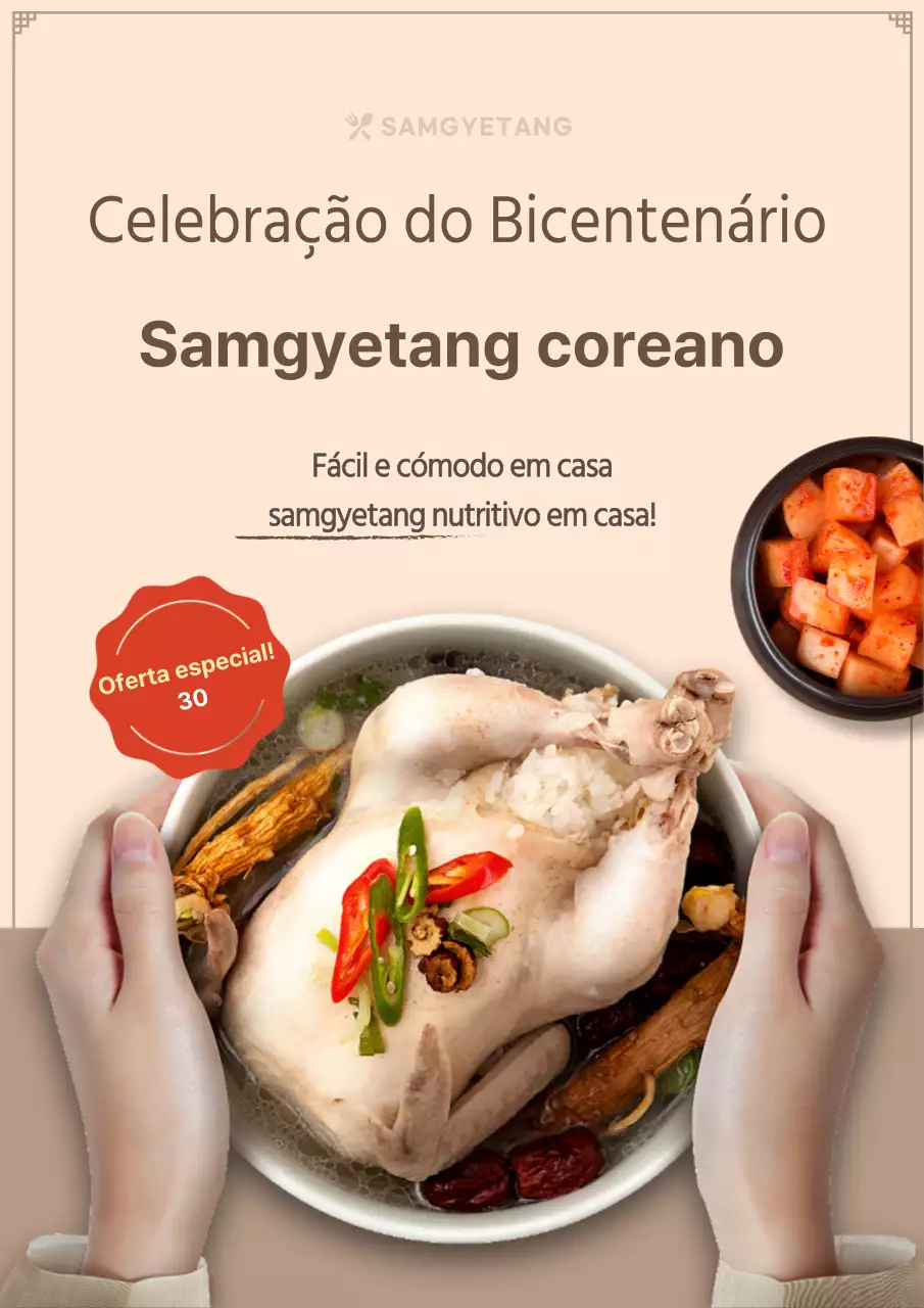 comida coreana à base de ervas samgyetang boryangsik