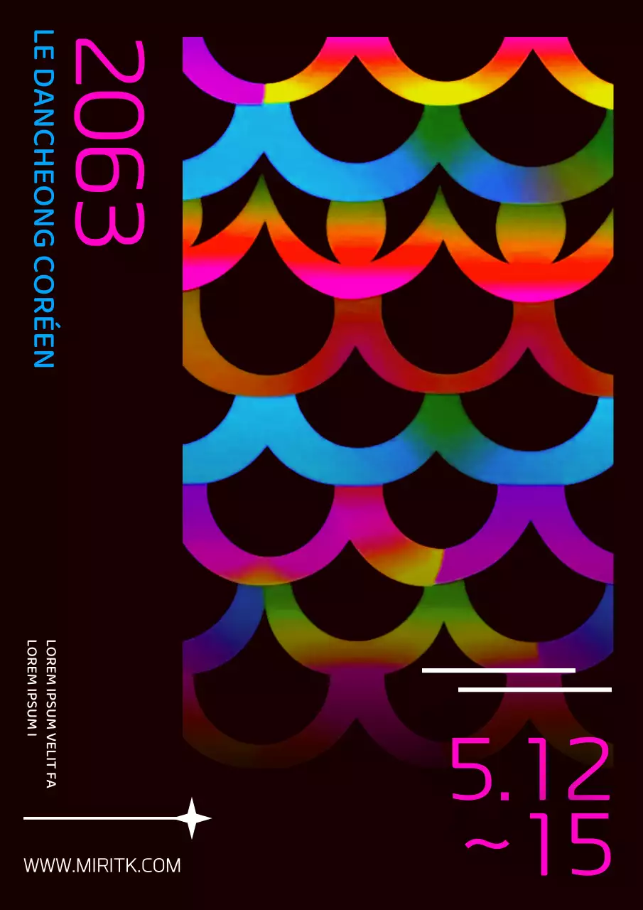 Présentation d'une exposition colorée de points de motifs circulaires