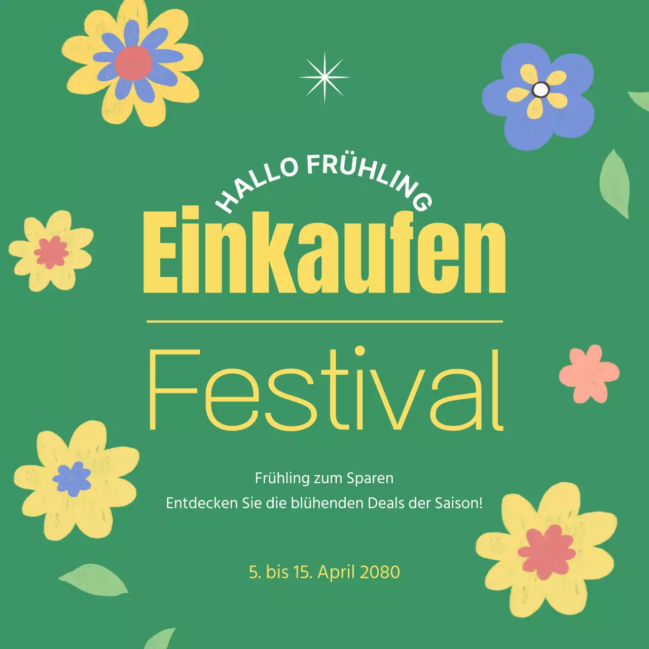 Niedliches grünes Illustrationsthema für Frühlingsveranstaltungen