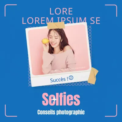 Promouvoir les selfies en bleu et en rose (nouveau post du fil Instagram).