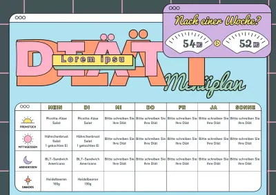 Hellblau rosa lila frisch gefärbt niedlich Diät Mahlzeit Plan