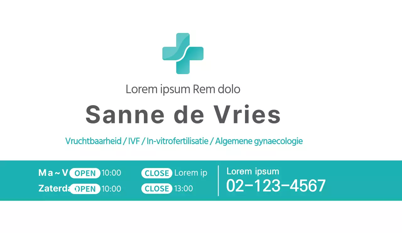 Promotieontwerp voor ziekenhuizen in blauw met een strakke stijl