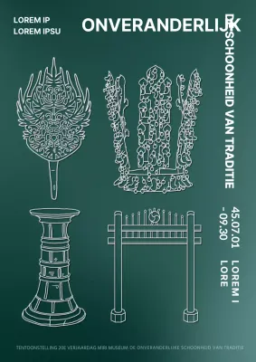 Groen Luxe Tekenconcept Museum Cultureel Erfgoed