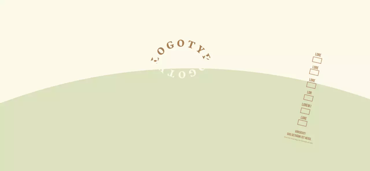 Einfaches Konzept Logotyp in hellgrün und hellgelb für ein Cafe