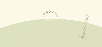 Einfaches Konzept Logotyp in hellgrün und hellgelb für ein Cafe