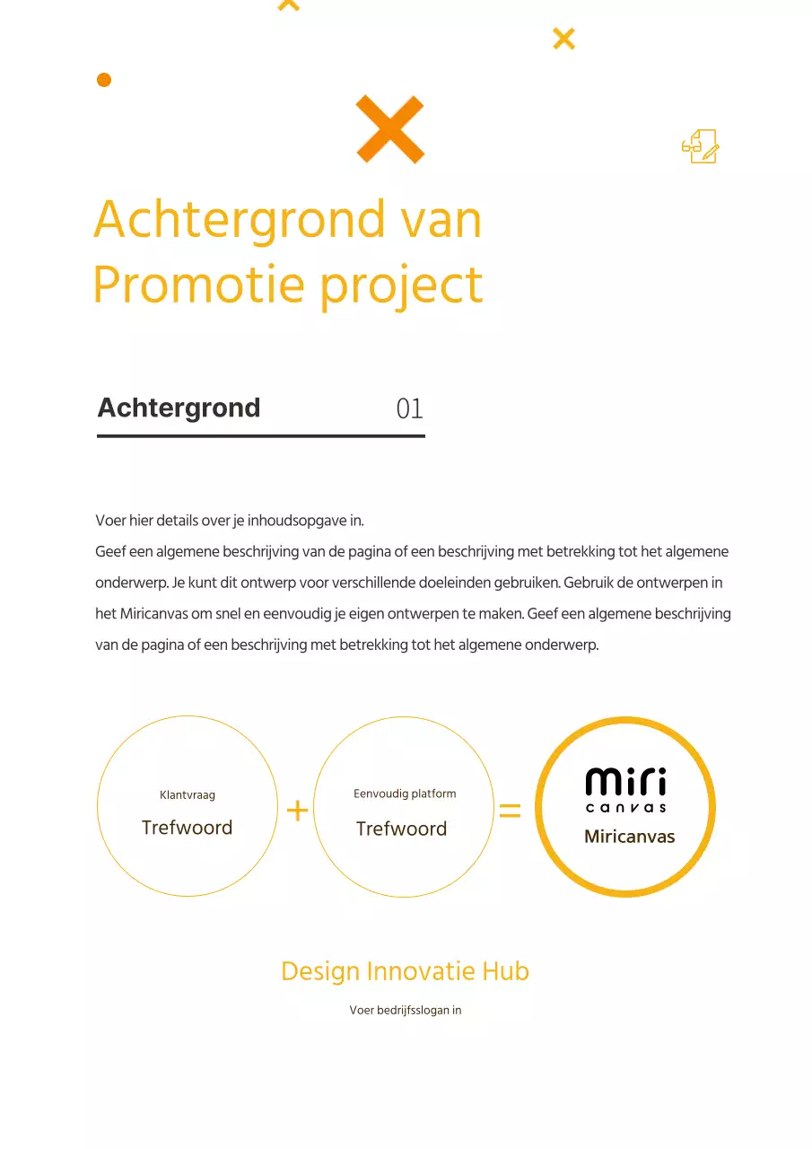 Eenvoudig en fris zakelijk marketingvoorstel in geel en bruin