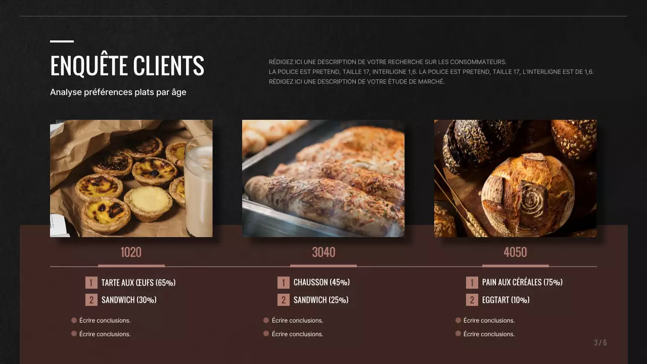 Nouvelle proposition de menu pour une boulangerie brune et noire