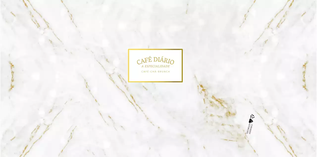 Para um café de conceito sofisticado em dourado e branco